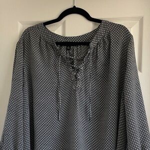 Fred David Gray Polka Dot Blouse